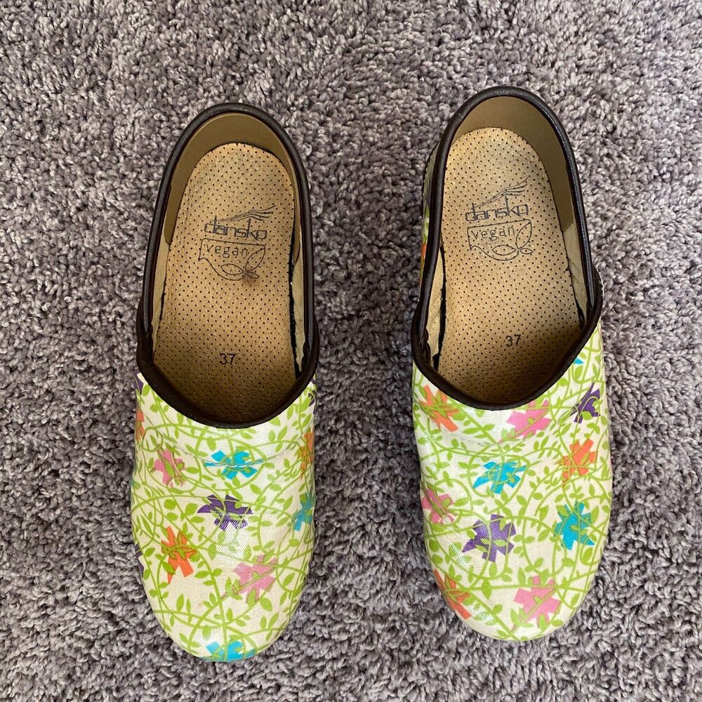 DANSKO Vegan Floral Pro Fabric Starburst Medical Nurse Mules Clogs Size 37/6.5-7 - Picture 2 of 12